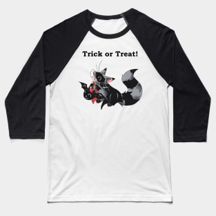 Double Masked Trick or Treater (With Text) Baseball T-Shirt